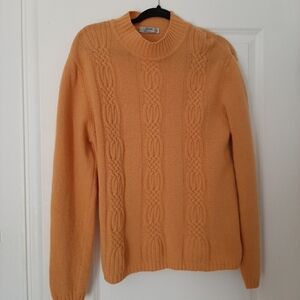 Gold Crew Neck Sweater with Textured Pattern